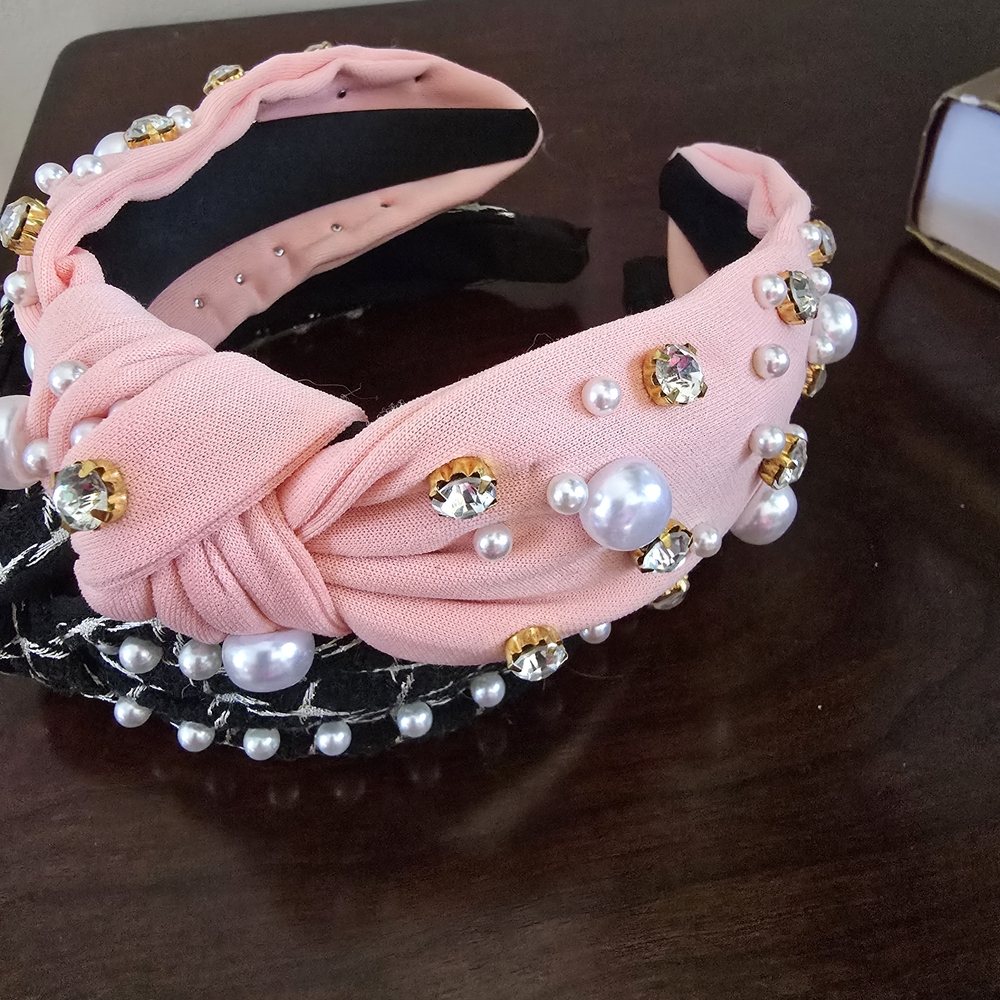 Elegant Pearl and Gemstone Headbands Set Of 2 - Picture 8 of 10